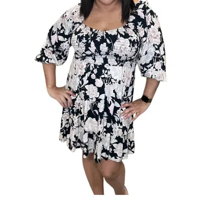 Saltwater Luxe Floral Above The Knee Dress In Black