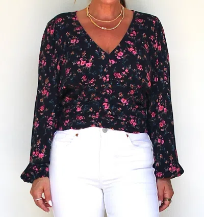 Saltwater Luxe Floral Clemente Top In Black In Multi