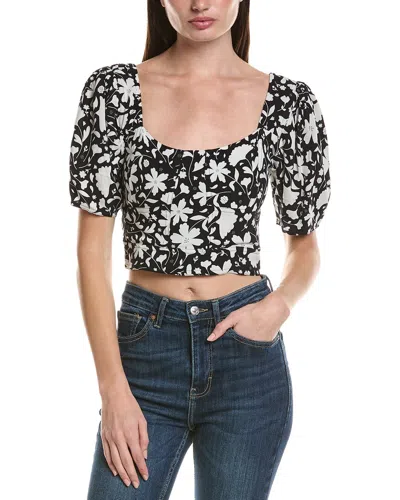 Saltwater Luxe Floral Printed Top In Black