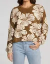 Saltwater Luxe Ganna Long Sleeve Sweater In Moss In Pink