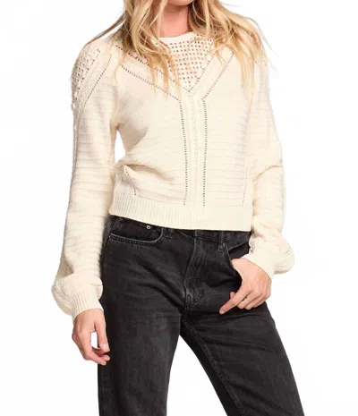 Saltwater Luxe Gianny Crewneck Sweater In Cream In White