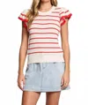 Saltwater Luxe Gracyn Top In Ruby Stripe In Multi