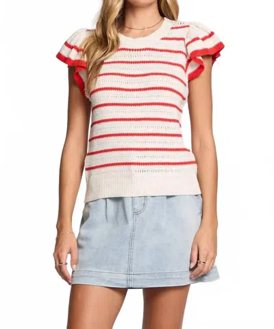 Saltwater Luxe Gracyn Top In Ruby Stripe In Multi
