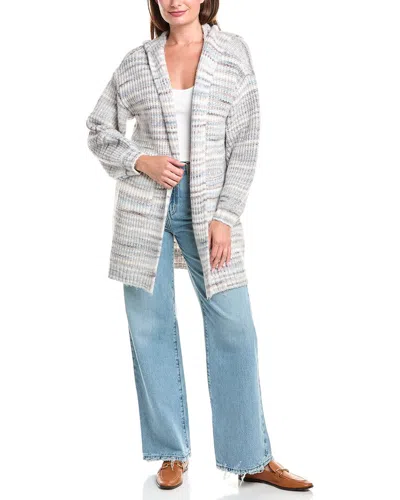 Saltwater Luxe Hooded Wool-blend Cardigan In Gray