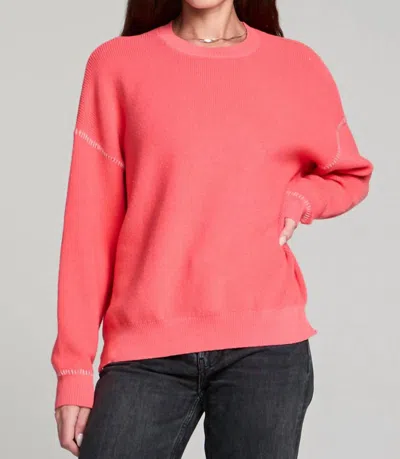 Saltwater Luxe Izabela Crewneck Sweater In Crimson In Pink