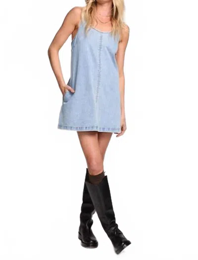 Saltwater Luxe Jaxsyn Mini Denim Dress In Peri In Blue