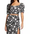 Saltwater Luxe Kelden Crop Top In Black Floral In Black