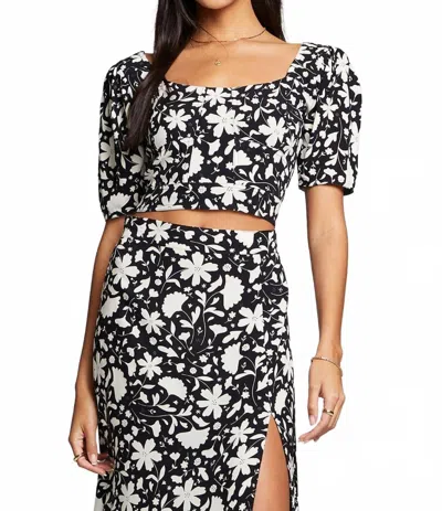 Saltwater Luxe Kelden Crop Top In Black Floral