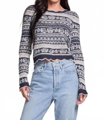 Saltwater Luxe Layla Cropped Sweater In Midnight In Black