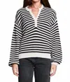 SALTWATER LUXE LEILANI SWEATER IN BLACK/WHITE