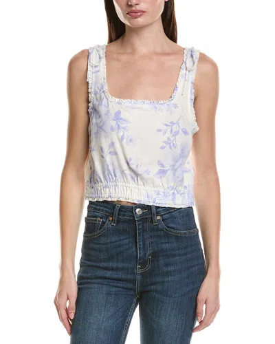 Saltwater Luxe Linen-blend Floral Tank Top In White