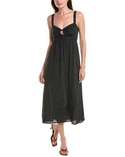 Saltwater Luxe Linen-blend Midi Dress In Black