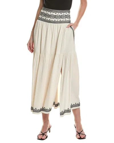 Saltwater Luxe Linen-blend Midi Skirt In White