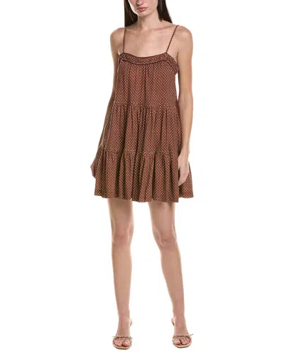 Saltwater Luxe Linen-blend Tank Mini Dress In Brown