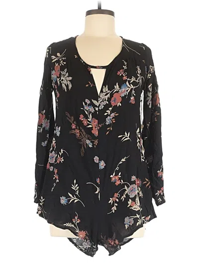 Saltwater Luxe Long Sleeve Blouse In Black