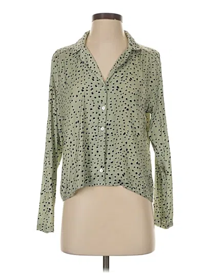 Pre-owned Saltwater Luxe Long Sleeve Blouse In Green