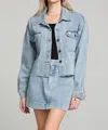 Saltwater Luxe Long Sleeve Stylish Jacket In Denim
