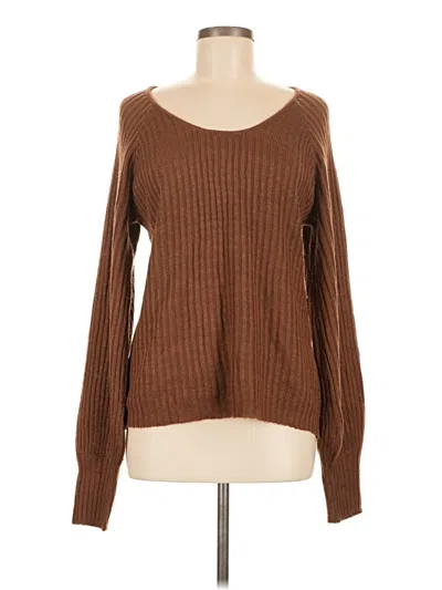 Pre-owned Saltwater Luxe Long Sleeve Top Brown Scoop Neck Tops