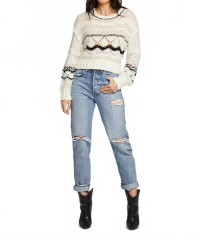 Saltwater Luxe Long-sleeve Heidi Sweater In Ivory/black In Multi
