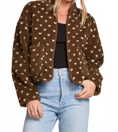 Saltwater Luxe Madisyn Bomber Jacket In Brown In Green