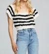 SALTWATER LUXE MAGGIE SWEATER IN BLACK/WHITE