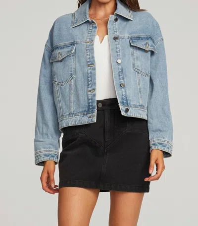Saltwater Luxe Marin Denim Jacket In Stonewash Denim In Multi