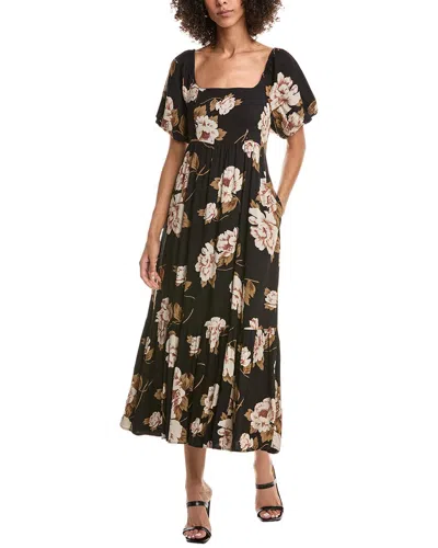 Saltwater Luxe Mela Midi Dress In Black In Multi