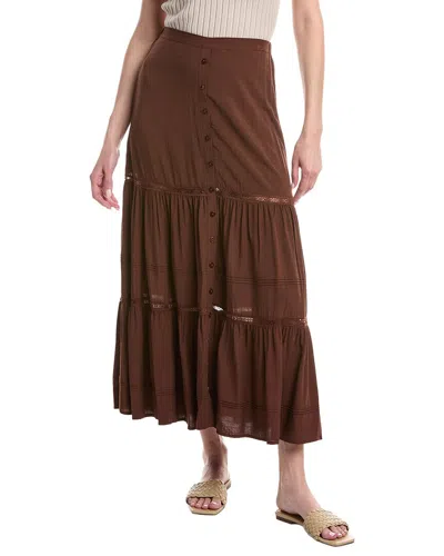 Saltwater Luxe Midi Skirt In Brown