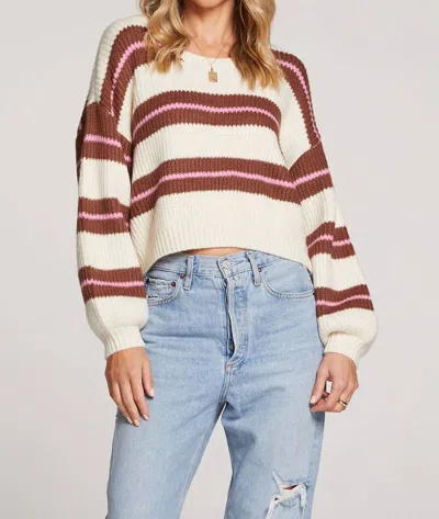 Saltwater Luxe Mimi Sweater In Vanilla Stripe In Multi