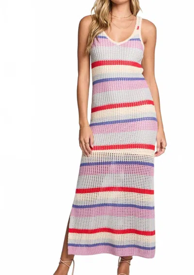 Saltwater Luxe Myah Stripe Midi Dress In Multicolored