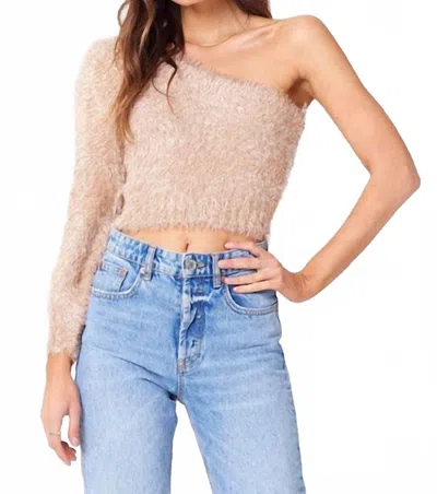 Saltwater Luxe One Shoulder Sweater In Gold In Neutral