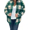 Saltwater Luxe Plaid Button Up Oversized Shacket In Forest In Green