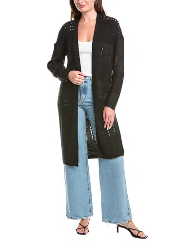 Saltwater Luxe Pointelle Cardigan In Black