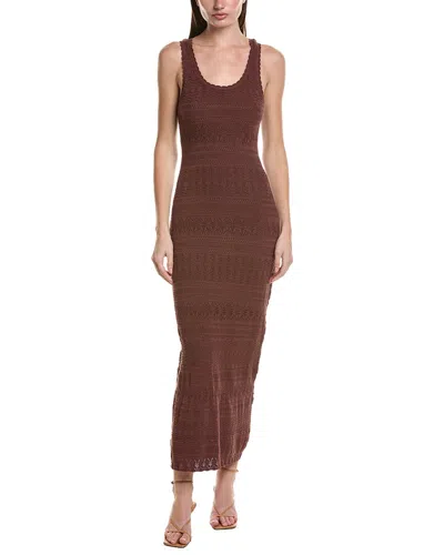 Saltwater Luxe Pointelle Maxi Tank Dress In Brown