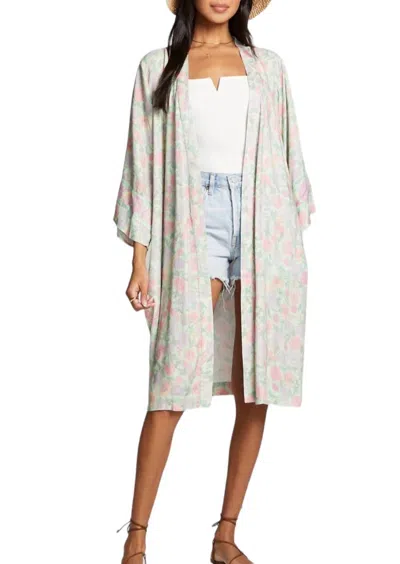 Saltwater Luxe Polly Kimono In Key Lime Green In Multi