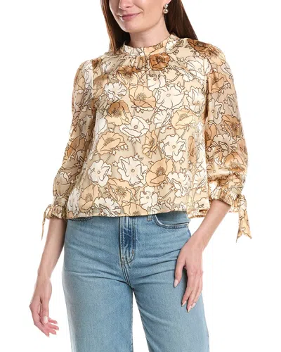 Saltwater Luxe Printed Blouse In Brown