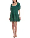 Saltwater Luxe Puckered Mini Dress In Green