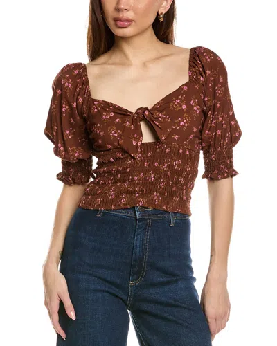 Saltwater Luxe Puff Sleeve Top In Brown