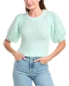 Saltwater Luxe Puff Sleeve Wool-blend Sweater In Blue