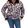 Saltwater Luxe Quilted Floral Snap Front Bomber Jacket In Multi Color In Multi