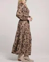 Saltwater Luxe Raya Maxi Dress In Sand Flower In Multi
