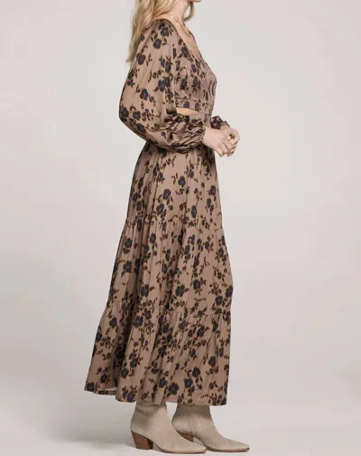 Saltwater Luxe Raya Maxi Dress In Sand Flower In Multi