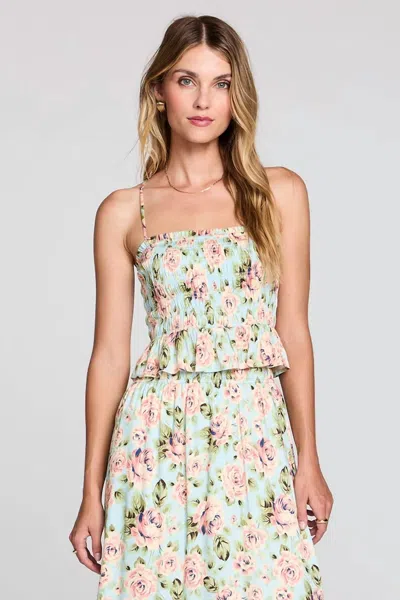Saltwater Luxe Rileigh Tank Top In Capri Blue In Metallic