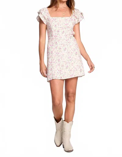 Saltwater Luxe Romina Mini Dress In Salt Beige/pink Floral In Multi