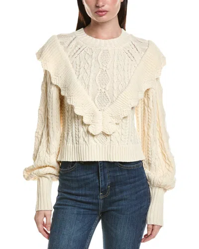 Saltwater Luxe Ruffle Front Sweater In Neutral