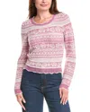 Saltwater Luxe Scallop Wool-blend Sweater In Pink