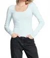 Saltwater Luxe Scoop Long Sleeve Tee In Ice Blue In Blue