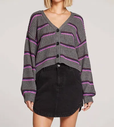 Saltwater Luxe Scout Sweater Top In Stripe In Brown
