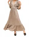 Saltwater Luxe Sequin Plunge Maxi Dress In Gold In Gold