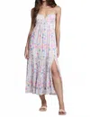 Saltwater Luxe Seren Midi Dress In Multi Velvet Iris